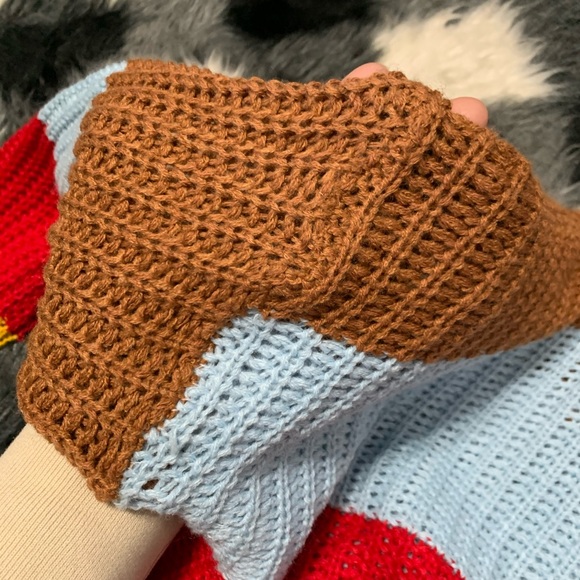 Love Mixed Color Sweater with Asymmetrical Ends - Picture 6 of 8